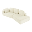 Afuera Living Contemporary 125-Inch Beige Chenille Chaise Lounge Sofa