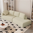 Afuera Living Contemporary 125-Inch Beige Chenille Chaise Lounge Sofa