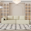 Afuera Living Contemporary 125-Inch Beige Chenille Chaise Lounge Sofa