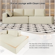 Afuera Living Contemporary 125-Inch Beige Chenille Chaise Lounge Sofa