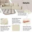 Afuera Living Contemporary 125-Inch Beige Chenille Chaise Lounge Sofa