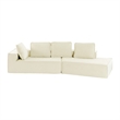 Afuera Living Contemporary 125-Inch Beige Chenille Chaise Lounge Sofa