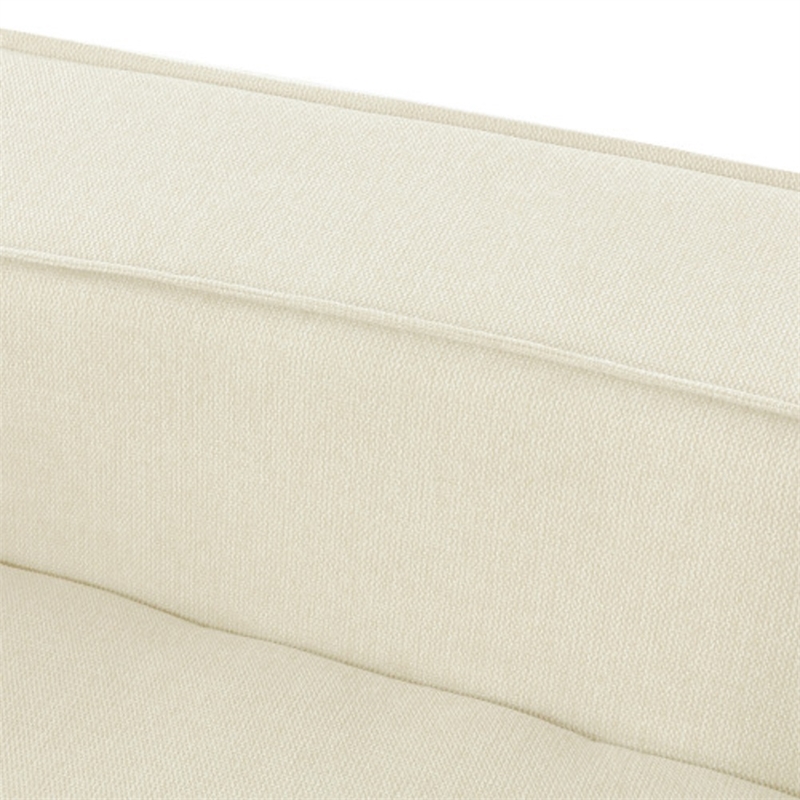 Afuera Living Contemporary 125-Inch Beige Chenille Chaise Lounge Sofa