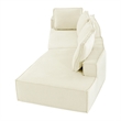 Afuera Living Contemporary 125-Inch Beige Chenille Chaise Lounge Sofa