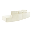 Afuera Living Contemporary 125-Inch Beige Chenille Chaise Lounge Sofa