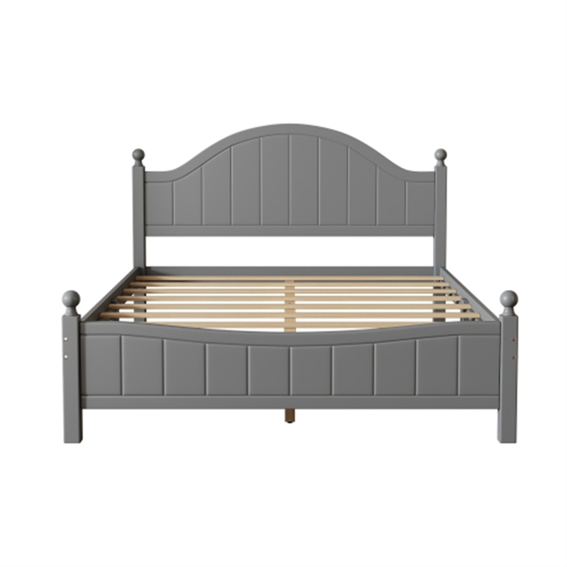 Afuera Living Contemporary Gray Solid Wood Queen Platform Bed