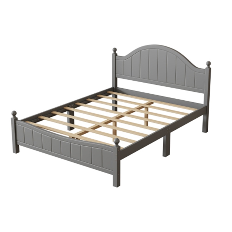 Afuera Living Contemporary Gray Solid Wood Queen Platform Bed