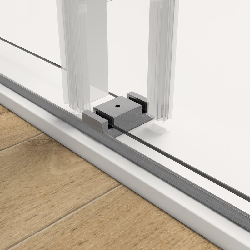 Afuera Living 60-76 Inch Silver Frameless Double Sliding Shower Door