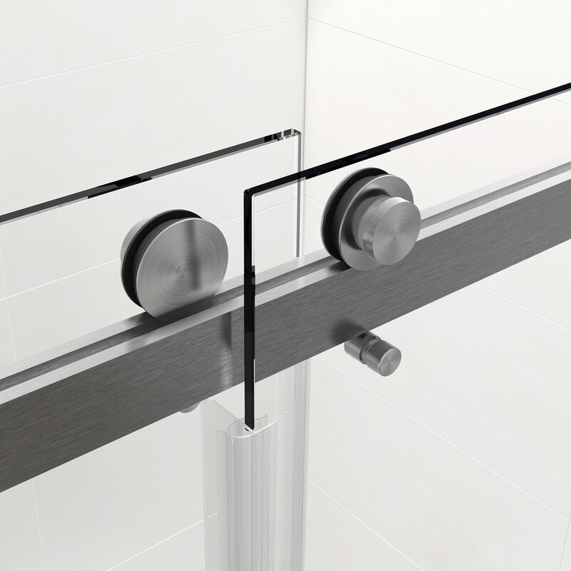 Afuera Living 60-76 Inch Silver Frameless Double Sliding Shower Door