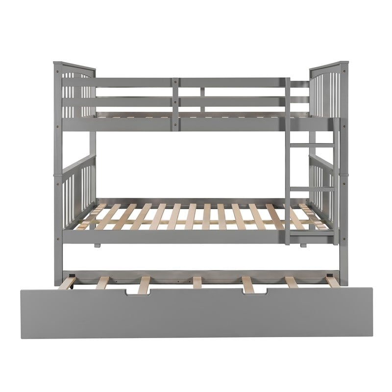 Afuera Living Contemporary Gray Full/Full Bunk Bed with Twin Trundle