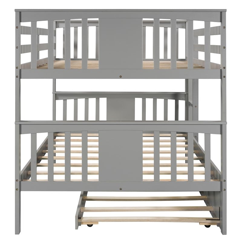 Afuera Living Contemporary Gray Full/Full Bunk Bed with Twin Trundle