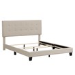 Afuera Living Queen Linen Upholstered Platform Bed with Tufted Headboard