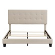 Afuera Living Queen Linen Upholstered Platform Bed with Tufted Headboard