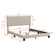 Afuera Living Queen Linen Upholstered Platform Bed with Tufted Headboard