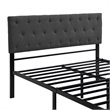 Afuera Living Gray Full Metal Storage Bed with Linen Upholstery