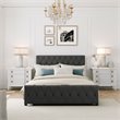 Afuera Living Gray Full Metal Storage Bed with Linen Upholstery
