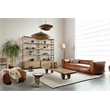 Afuera Living Contemporary Brown Full Aniline Genuine Leather Sofa