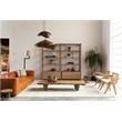 Afuera Living Contemporary Brown Full Aniline Genuine Leather Sofa