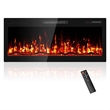 Afuera Living 42-Inch Black Electric Fireplace with 3D HD Flame