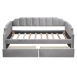 Afuera Living Gray Twin Upholstered Daybed with 2 Storage Drawers