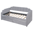 Afuera Living Gray Twin Upholstered Daybed with 2 Storage Drawers