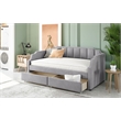 Afuera Living Gray Twin Upholstered Daybed with 2 Storage Drawers