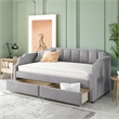 Afuera Living Gray Twin Upholstered Daybed with 2 Storage Drawers
