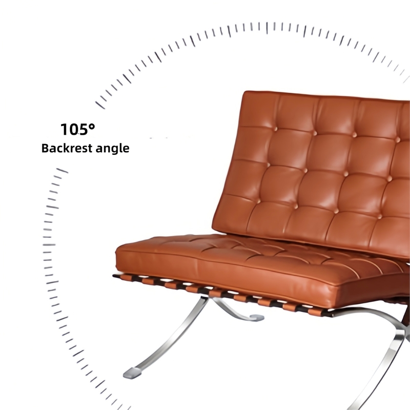 Afuera Living Contemporary 30-Inch Amber Genuine Leather Accent Chair