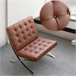Afuera Living Contemporary 30-Inch Amber Genuine Leather Accent Chair