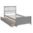 Afuera Living Contemporary Gray Twin Platform Bed with 2 Storage Drawers