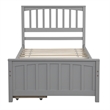 Afuera Living Contemporary Gray Twin Platform Bed with 2 Storage Drawers
