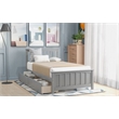 Afuera Living Contemporary Gray Twin Platform Bed with 2 Storage Drawers