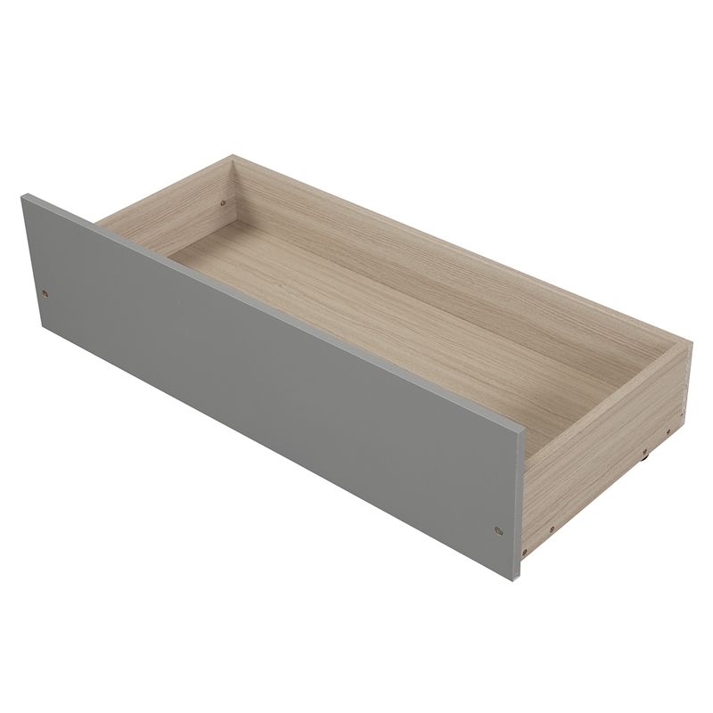 Afuera Living Contemporary Gray Twin Platform Bed with 2 Storage Drawers