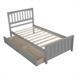 Afuera Living Contemporary Gray Twin Platform Bed with 2 Storage Drawers