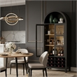 Afuera Living 70-Inch Black Arched Wine Cabinet with 18-Bottle Rack