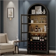 Afuera Living 70-Inch Black Arched Wine Cabinet with 18-Bottle Rack