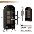 Afuera Living 70-Inch Black Arched Wine Cabinet with 18-Bottle Rack