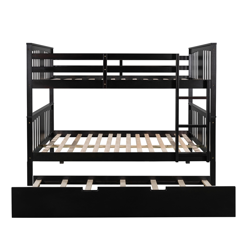 Afuera Living Contemporary Espresso Full/Full Bunk Bed with Twin Trundle