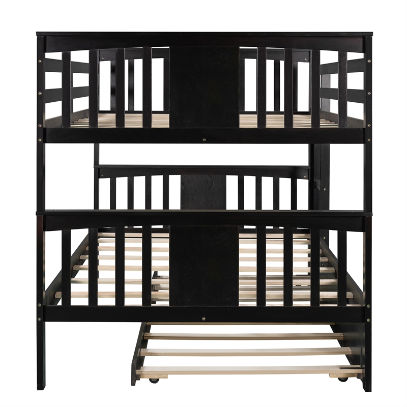 Afuera Living Contemporary Espresso Full/Full Bunk Bed with Twin Trundle