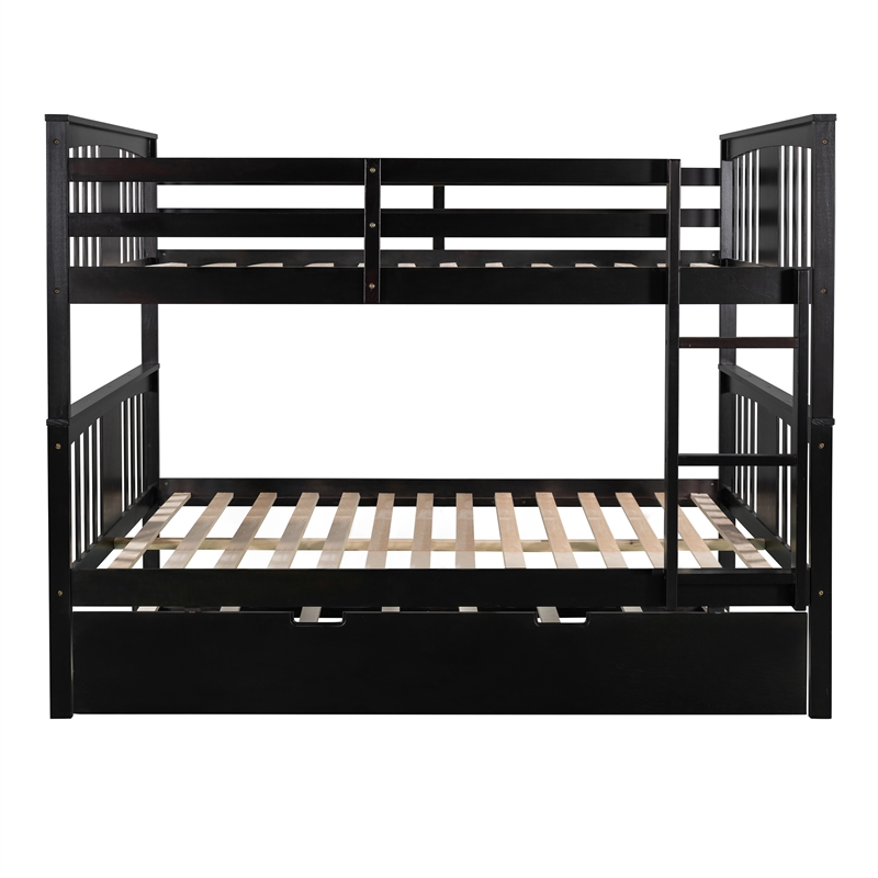 Afuera Living Contemporary Espresso Full/Full Bunk Bed with Twin Trundle