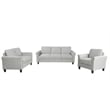 Afuera Living Contemporary Light Gray 3-Piece Linen Sectional Sofa Set