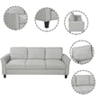Afuera Living Contemporary Light Gray 3-Piece Linen Sectional Sofa Set
