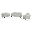 Afuera Living Contemporary Light Gray 3-Piece Linen Sectional Sofa Set