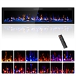 Afuera Living 80-Inch Black Ultra-Thin Recessed Electric Fireplace