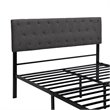 Afuera Living Gray Queen Metal Storage Bed with Linen Upholstery