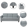 Afuera Living 3-Piece Linen Upholstered Sectional Sofa Set in Gray