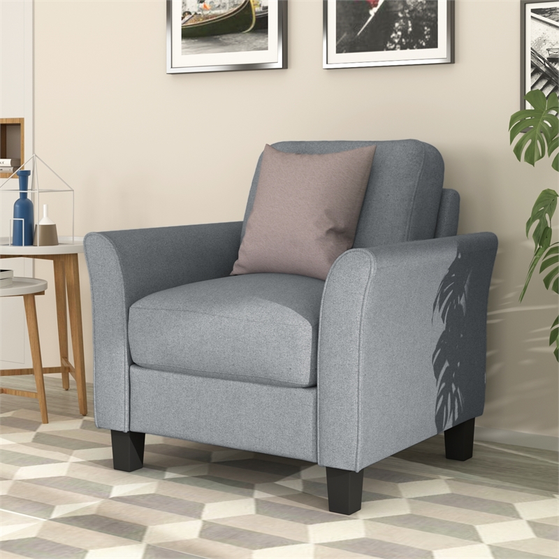 Afuera Living 3-Piece Linen Upholstered Sectional Sofa Set in Gray