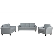 Afuera Living 3-Piece Linen Upholstered Sectional Sofa Set in Gray