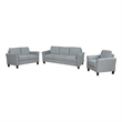Afuera Living 3-Piece Linen Upholstered Sectional Sofa Set in Gray