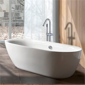 Afuera Living Freestanding Brass Bathtub Faucet in Chrome with Hand Shower